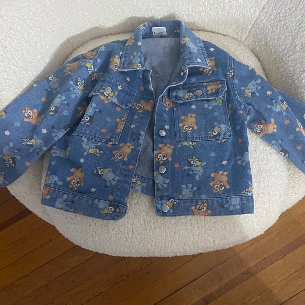 Blue Cartoon Print Kids Jacket